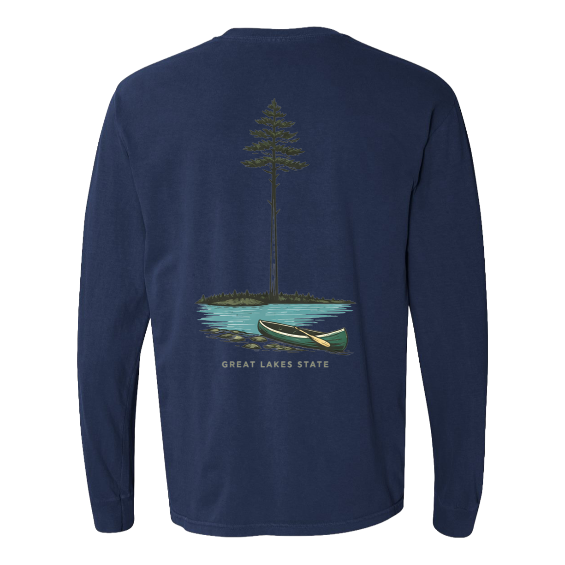 Great Lakes State Long Sleeve T-Shirt Back Print - Comfort Colors