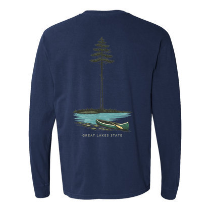 Great Lakes State Long Sleeve T-Shirt Back Print - Comfort Colors
