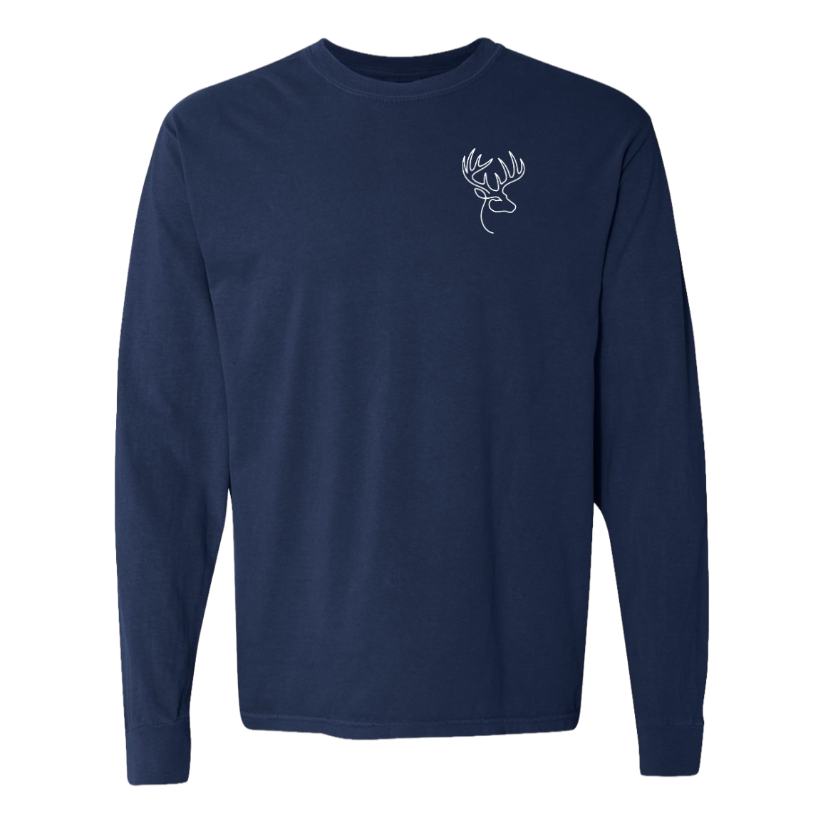 Buck One-Line Long Sleeve T-Shirt Back Print - Comfort Colors