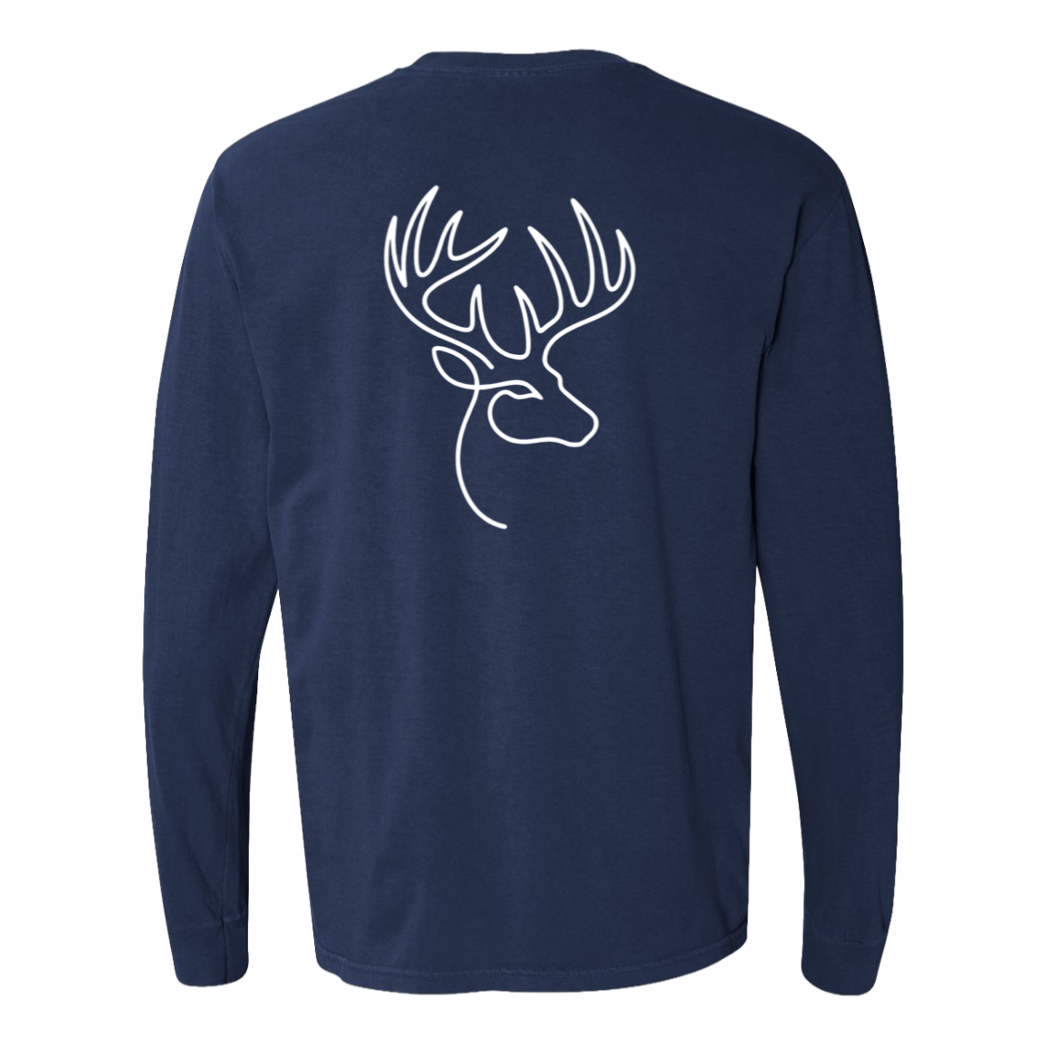 Buck One-Line Long Sleeve T-Shirt Back Print - Comfort Colors