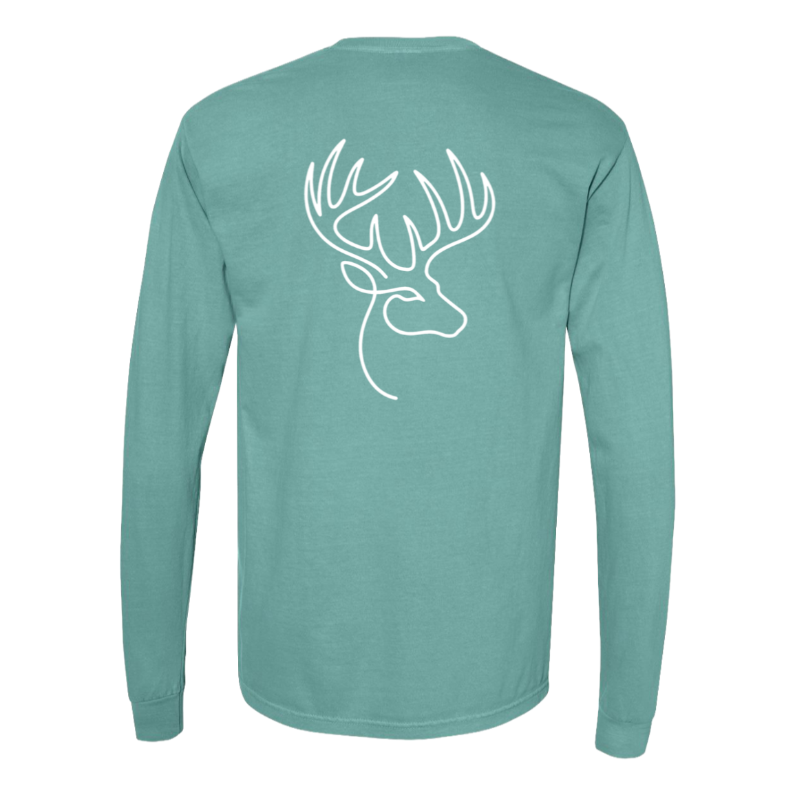 Buck One-Line Long Sleeve T-Shirt Back Print - Comfort Colors