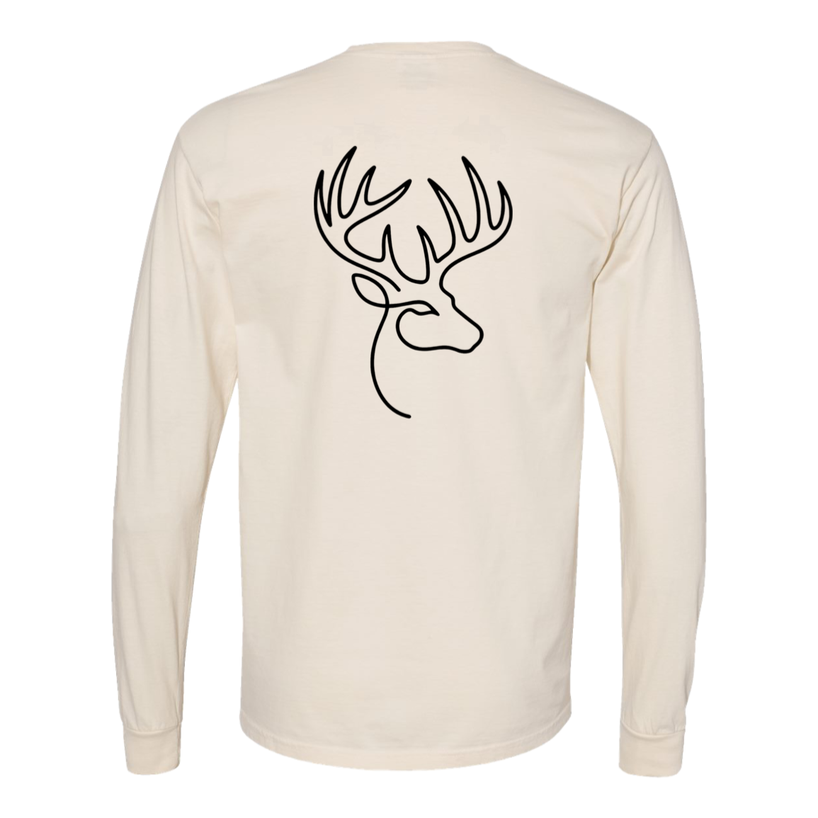 Buck One-Line Long Sleeve T-Shirt Back Print - Comfort Colors