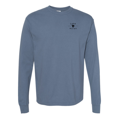 Lake Huron Long Sleeve T-Shirt Back Print - Comfort Colors
