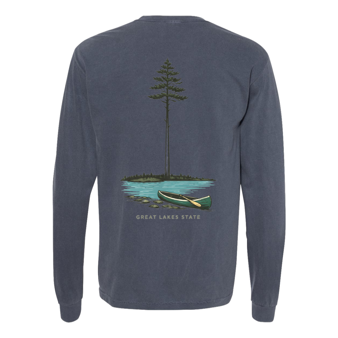 Great Lakes State Long Sleeve T-Shirt Back Print - Comfort Colors