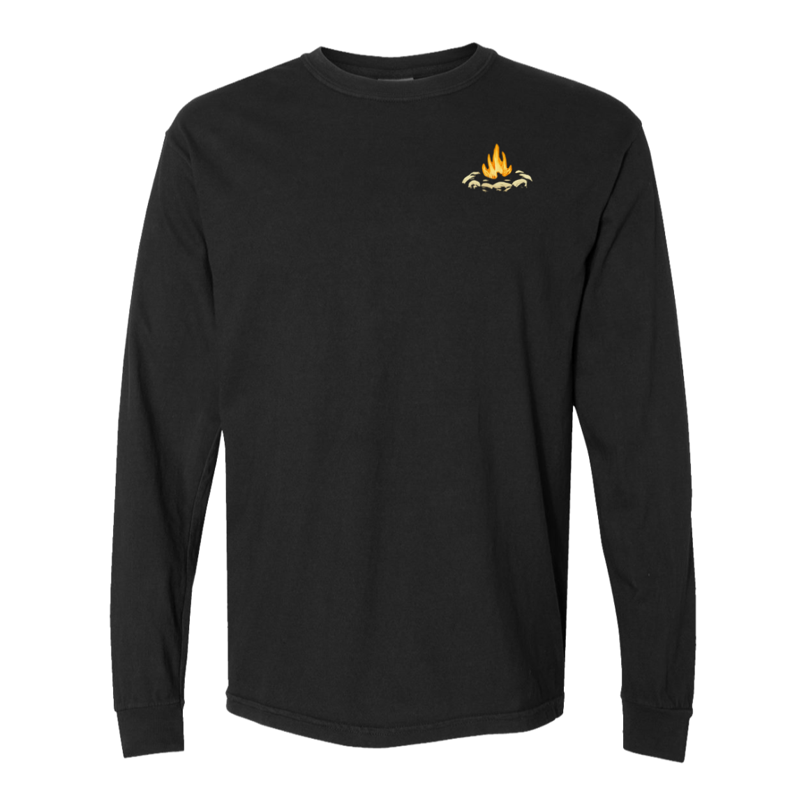 Upper Peninsula Campfire Long Sleeve T-Shirt Back Print - Comfort Colors