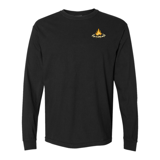 Upper Peninsula Campfire Long Sleeve T-Shirt Back Print - Comfort Colors