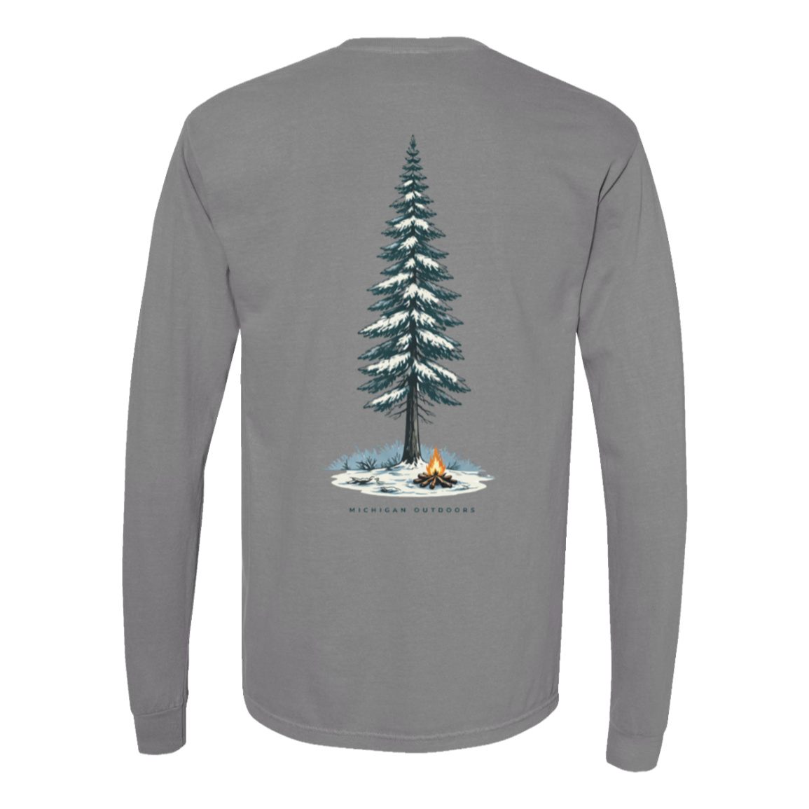 Michigan Outdoors Long Sleeve T-Shirt Back Print - Comfort Colors