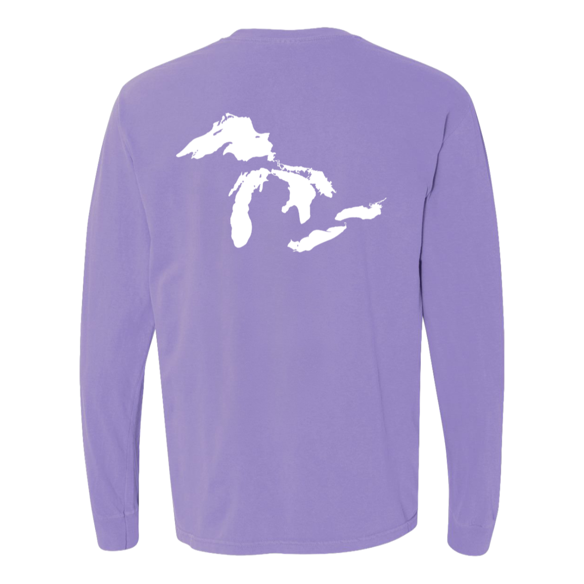 Great Lakes Long Sleeve T-Shirt Back Print - Comfort Colors