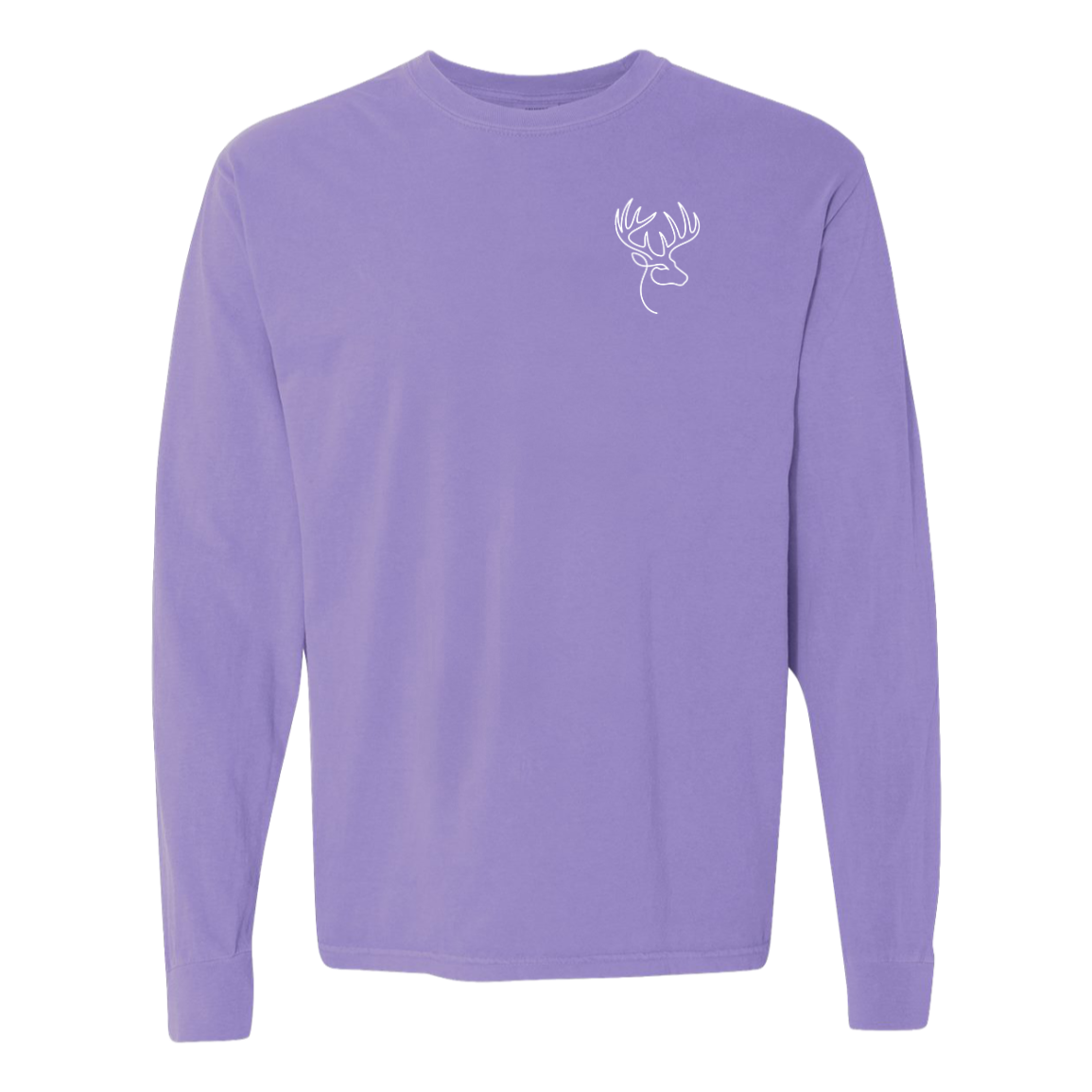 Buck One-Line Long Sleeve T-Shirt Back Print - Comfort Colors