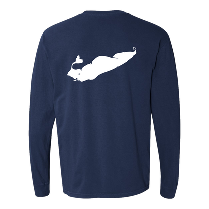 Lake Erie Long Sleeve T-Shirt Back Print - Comfort Colors