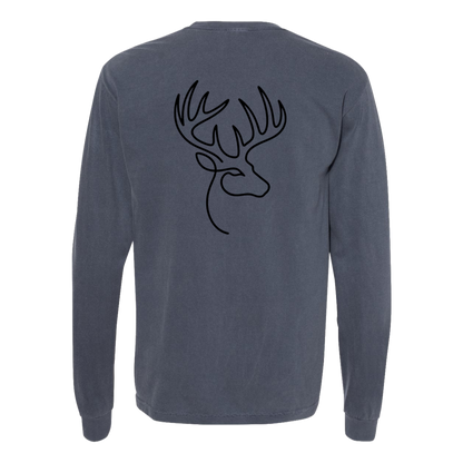 Buck One-Line Long Sleeve T-Shirt Back Print - Comfort Colors