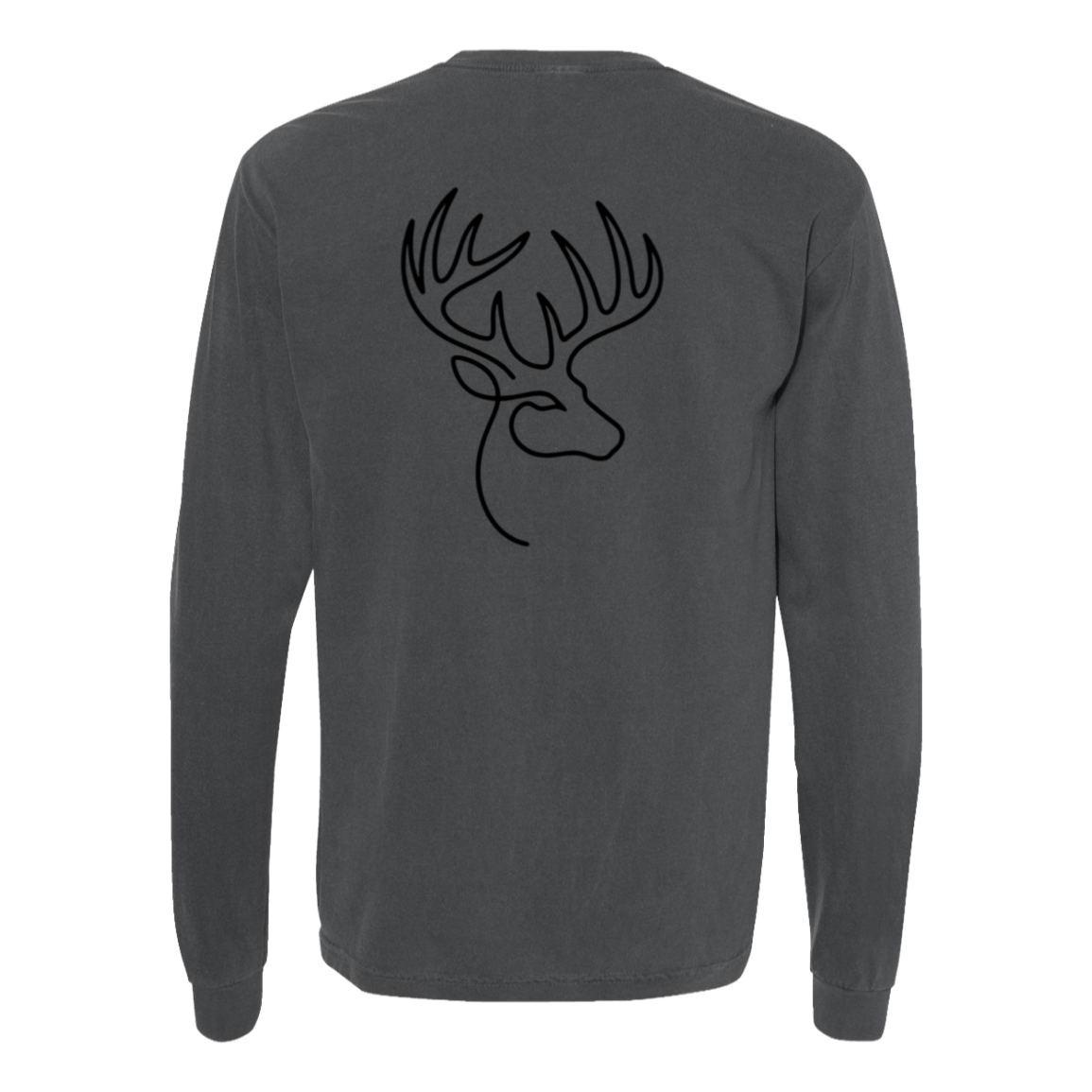 Buck One-Line Long Sleeve T-Shirt Back Print - Comfort Colors