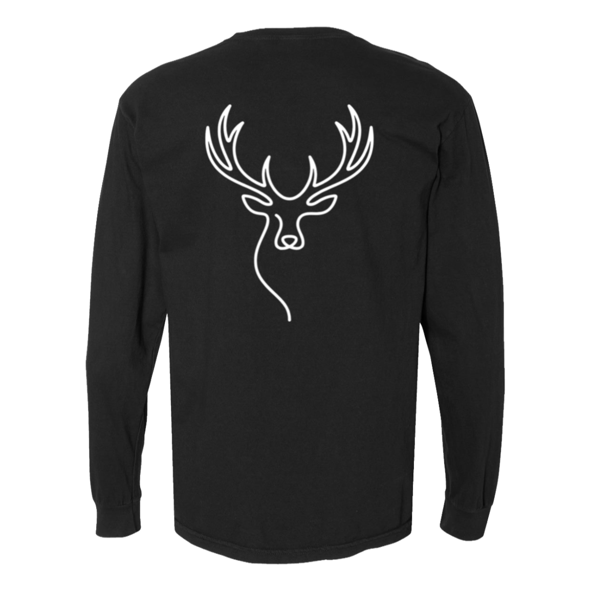 Elk One-Line Long Sleeve T-Shirt Back Print - Comfort Colors