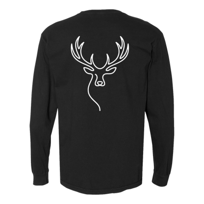 Elk One-Line Long Sleeve T-Shirt Back Print - Comfort Colors