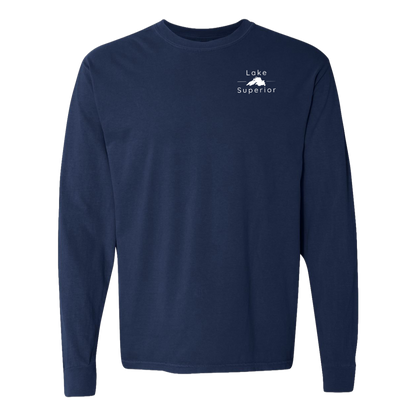 Lake Superior Long Sleeve T-Shirt Back Print - Comfort Colors