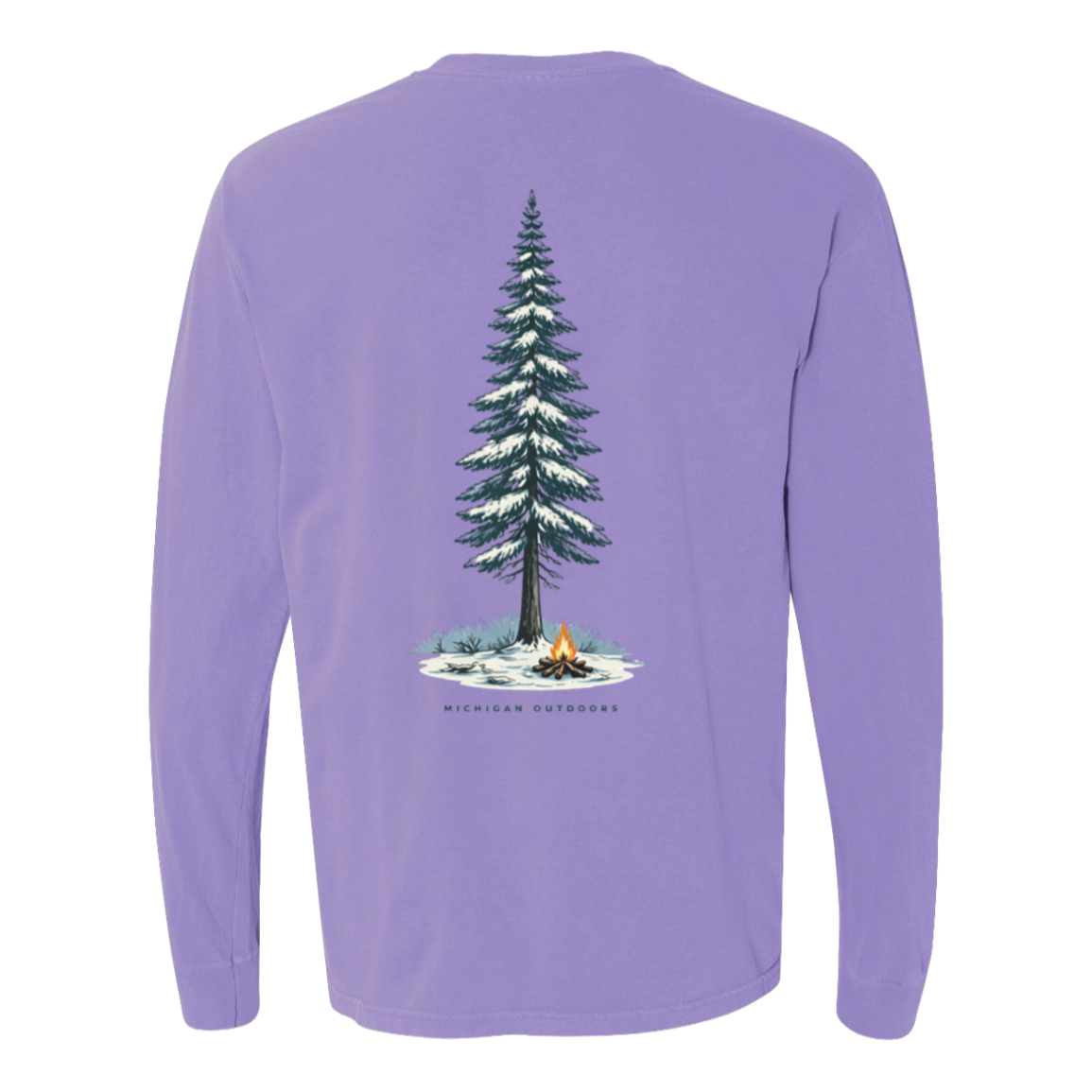 Michigan Outdoors Long Sleeve T-Shirt Back Print - Comfort Colors