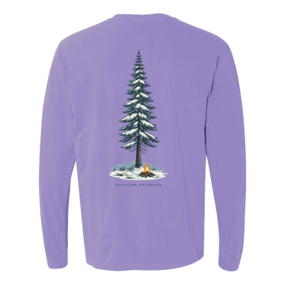 Michigan Outdoors Long Sleeve T-Shirt Back Print - Comfort Colors
