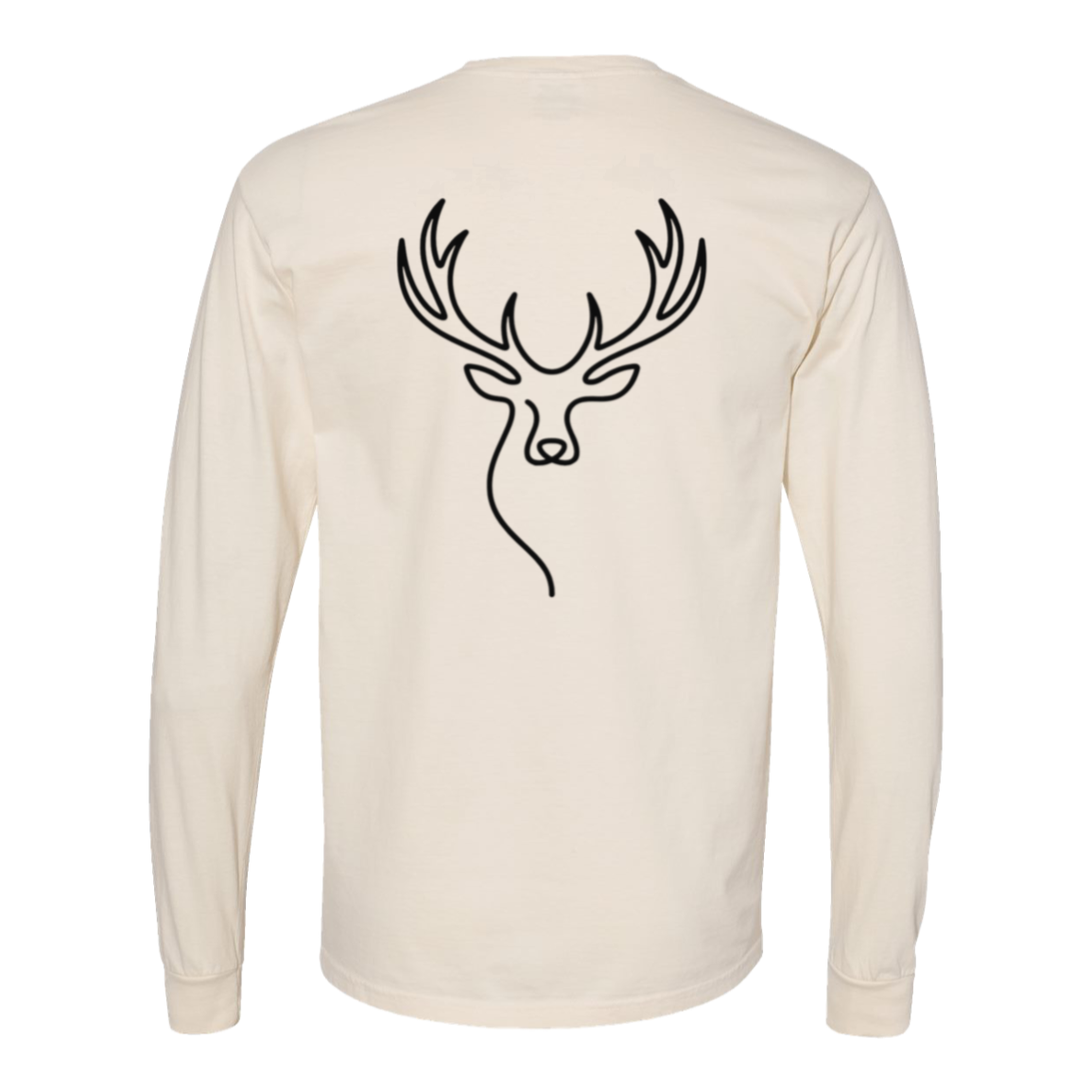 Elk One-Line Long Sleeve T-Shirt Back Print - Comfort Colors