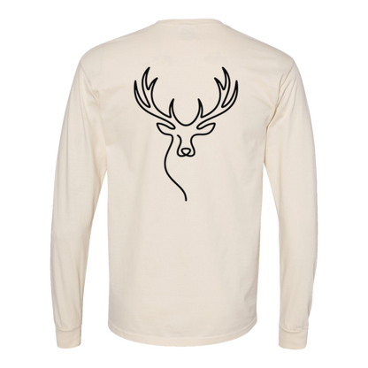 Elk One-Line Long Sleeve T-Shirt Back Print - Comfort Colors