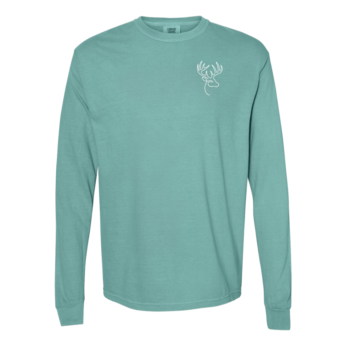 Buck One-Line Long Sleeve T-Shirt Back Print - Comfort Colors