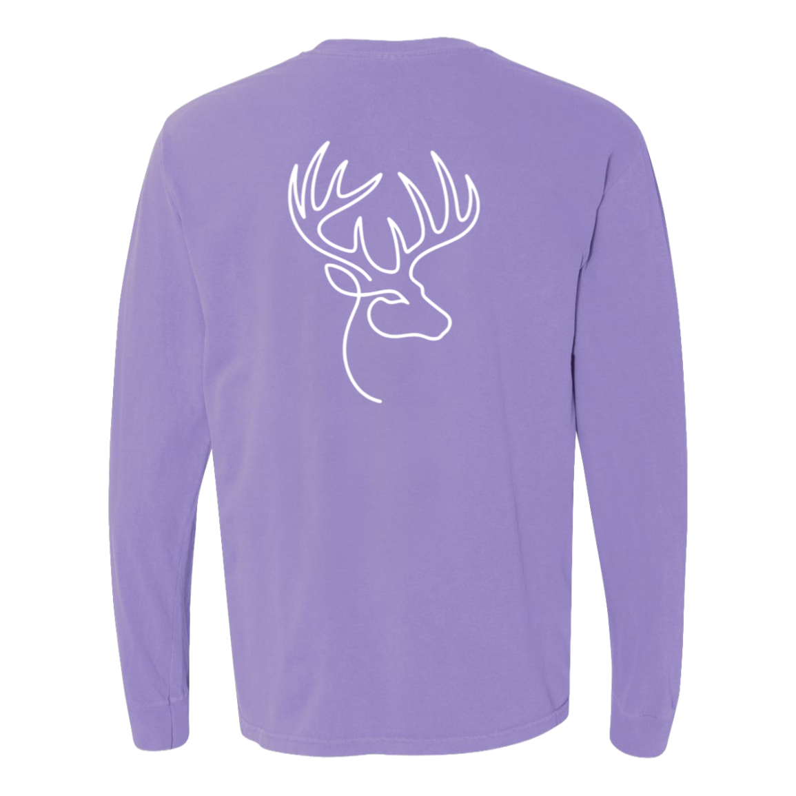 Buck One-Line Long Sleeve T-Shirt Back Print - Comfort Colors