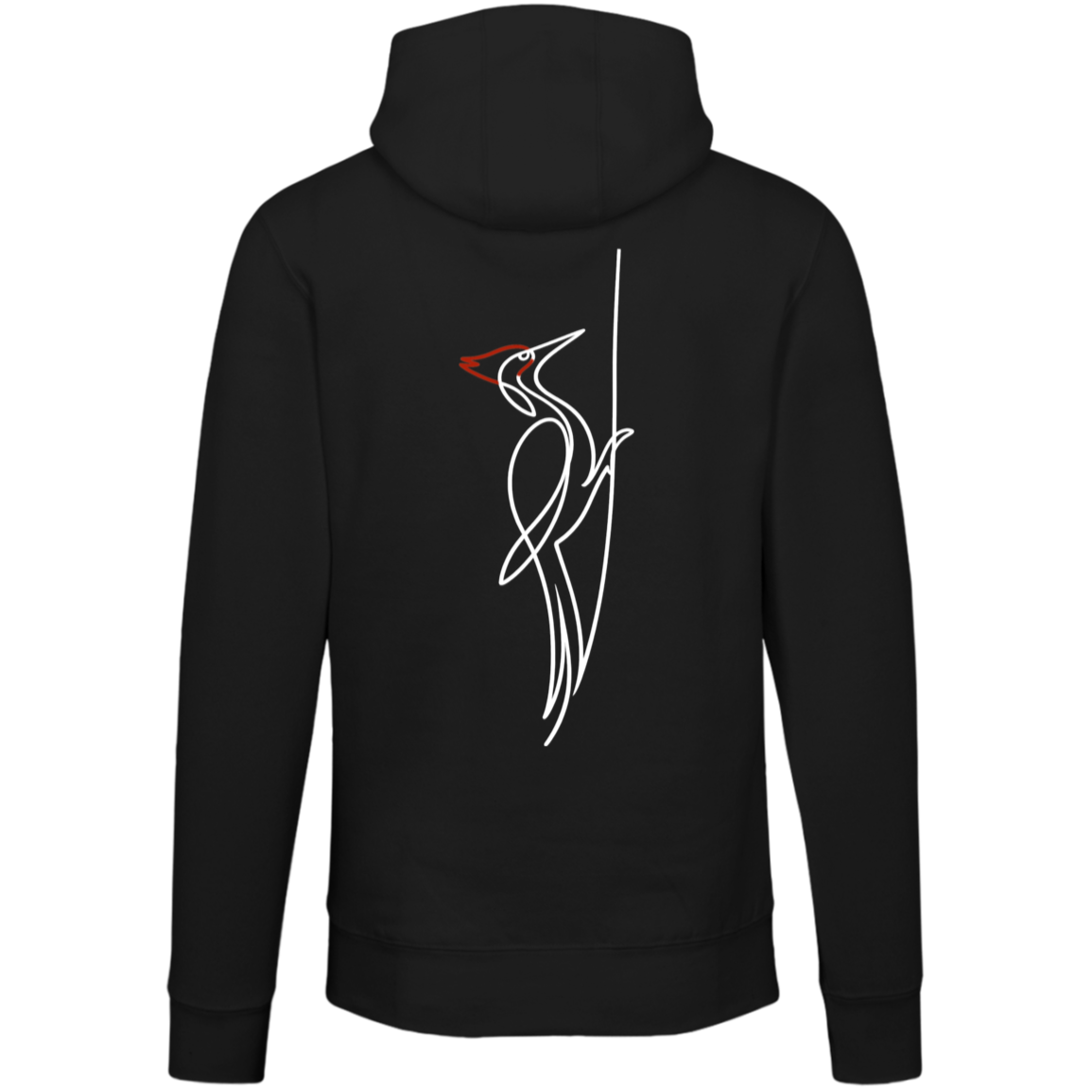 Pileated Woodpecker One-Line Hoodie Back Print