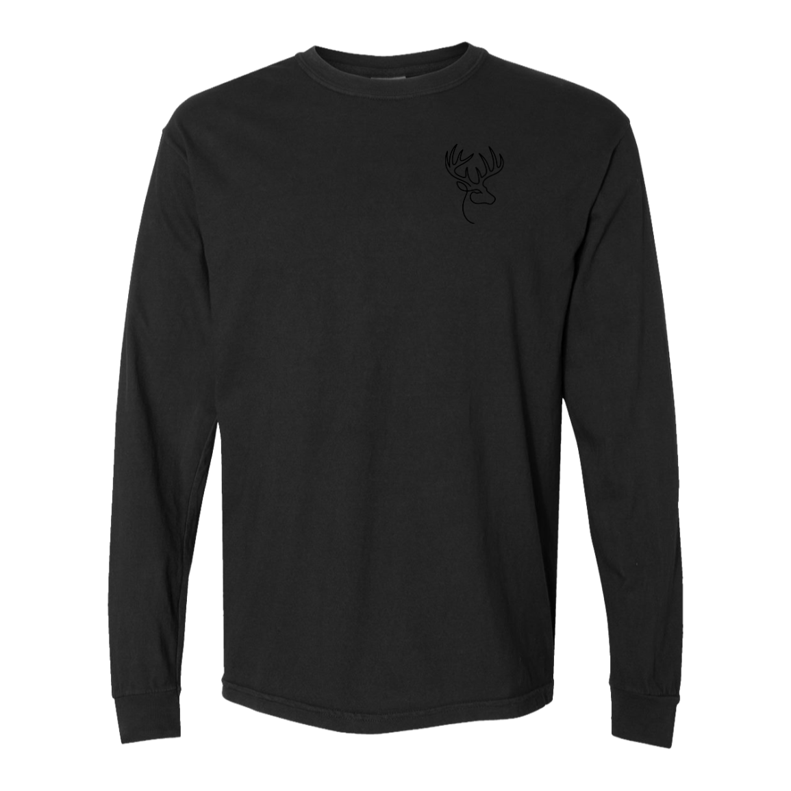 Buck One-Line Long Sleeve T-Shirt Back Print - Comfort Colors