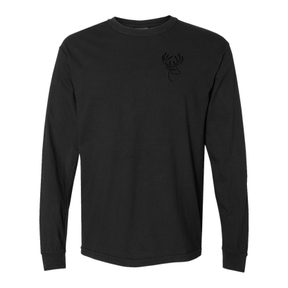 Buck One-Line Long Sleeve T-Shirt Back Print - Comfort Colors