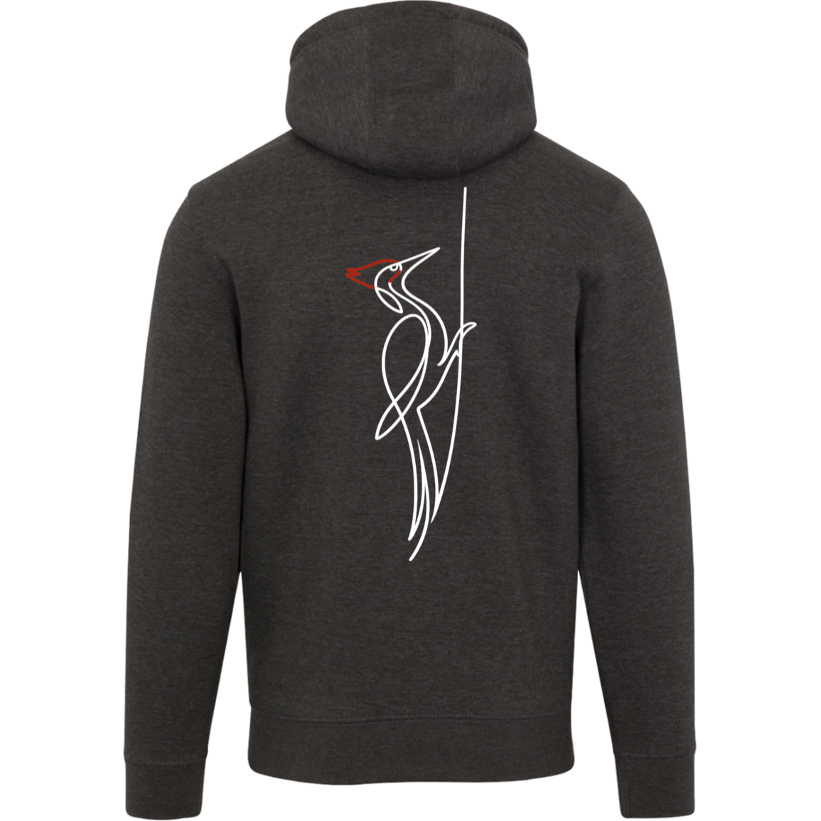 Pileated Woodpecker One-Line Hoodie Back Print