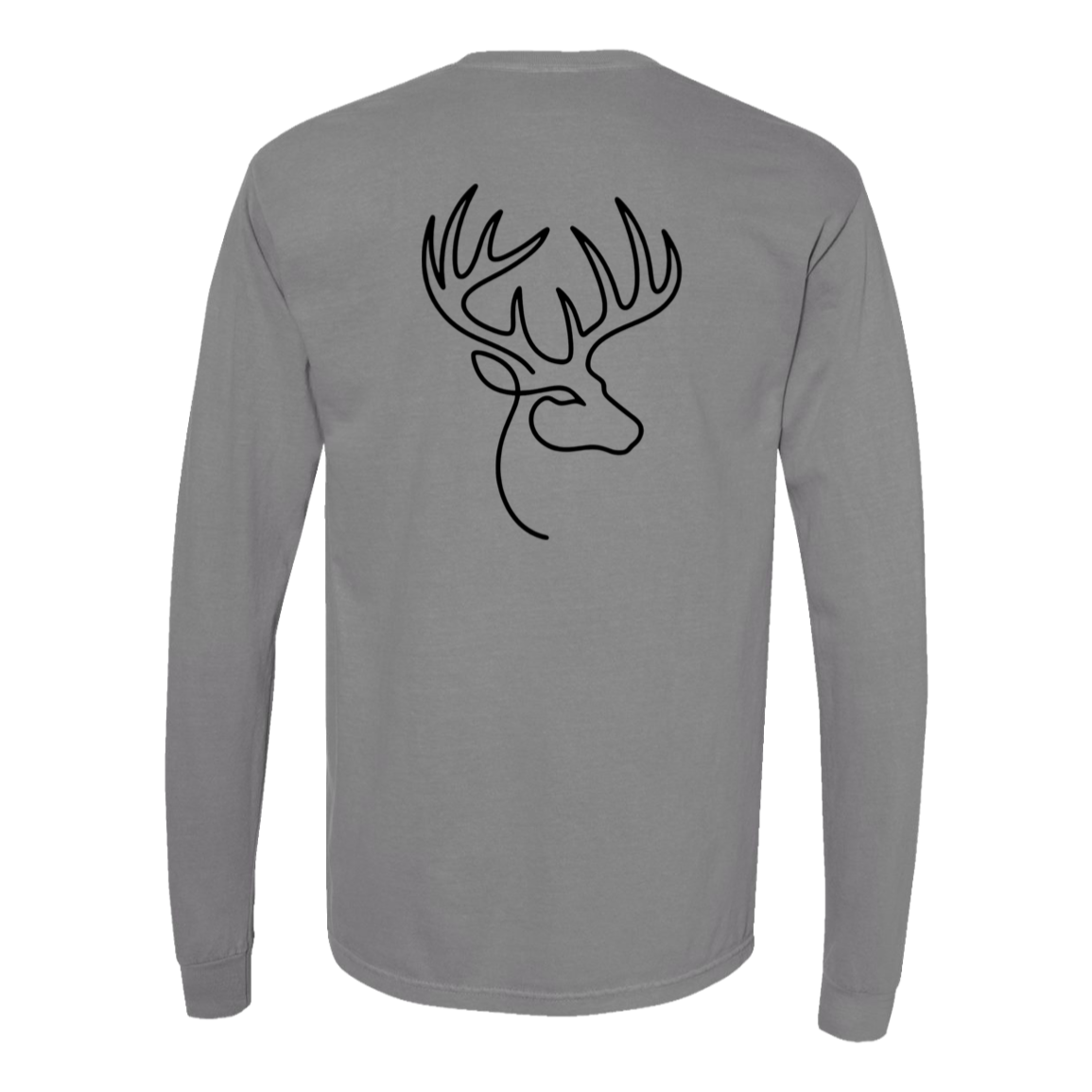 Buck One-Line Long Sleeve T-Shirt Back Print - Comfort Colors