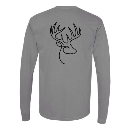 Buck One-Line Long Sleeve T-Shirt Back Print - Comfort Colors