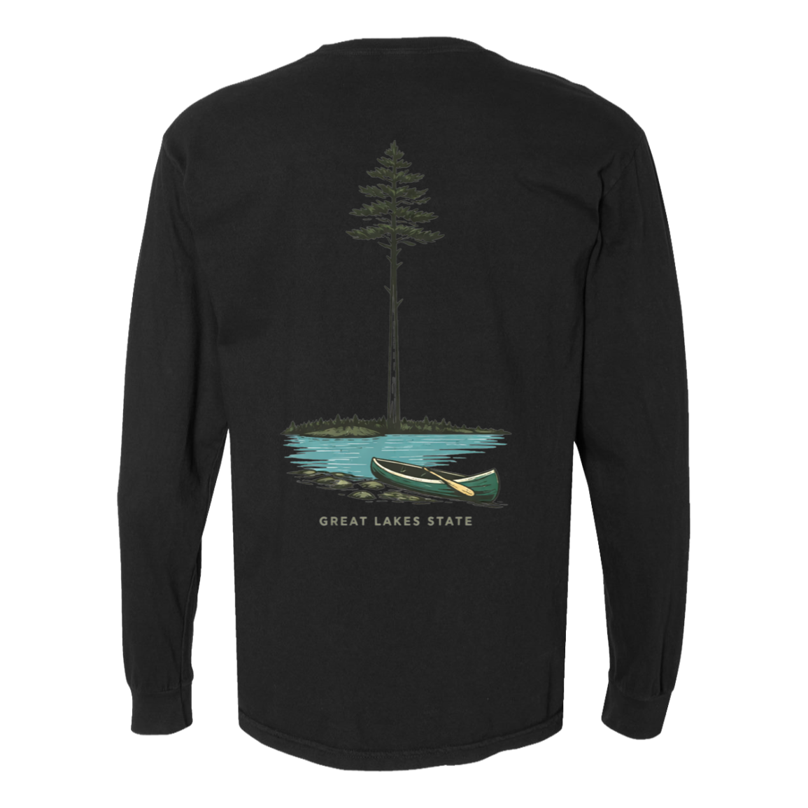 Great Lakes State Long Sleeve T-Shirt Back Print - Comfort Colors