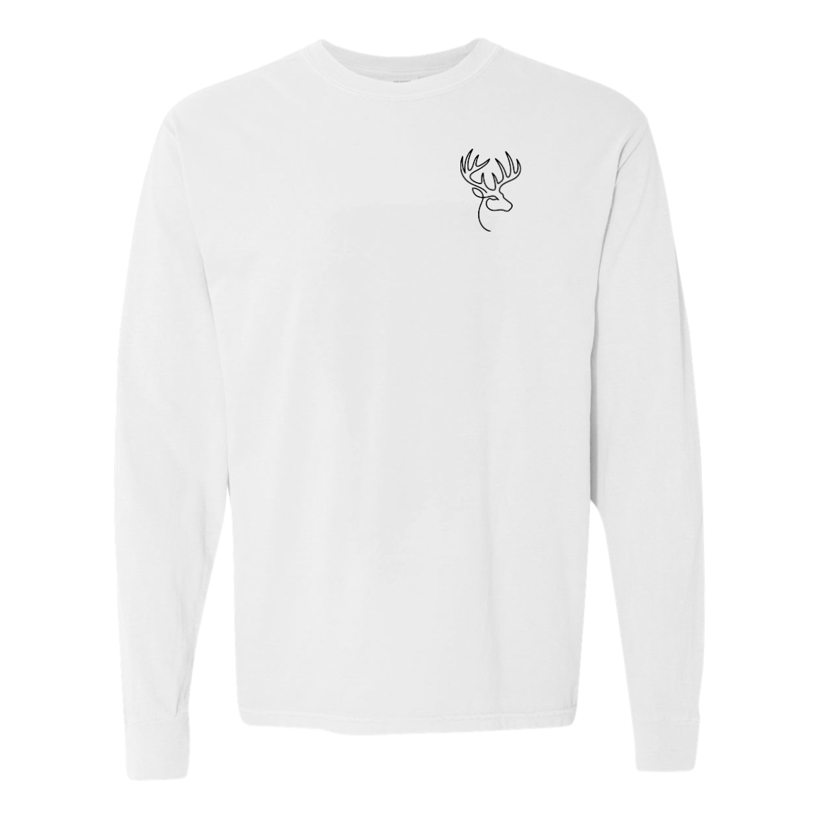 Buck One-Line Long Sleeve T-Shirt Back Print - Comfort Colors