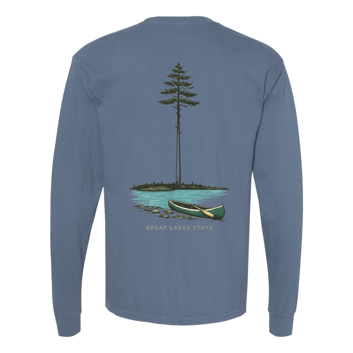 Great Lakes State Long Sleeve T-Shirt Back Print - Comfort Colors
