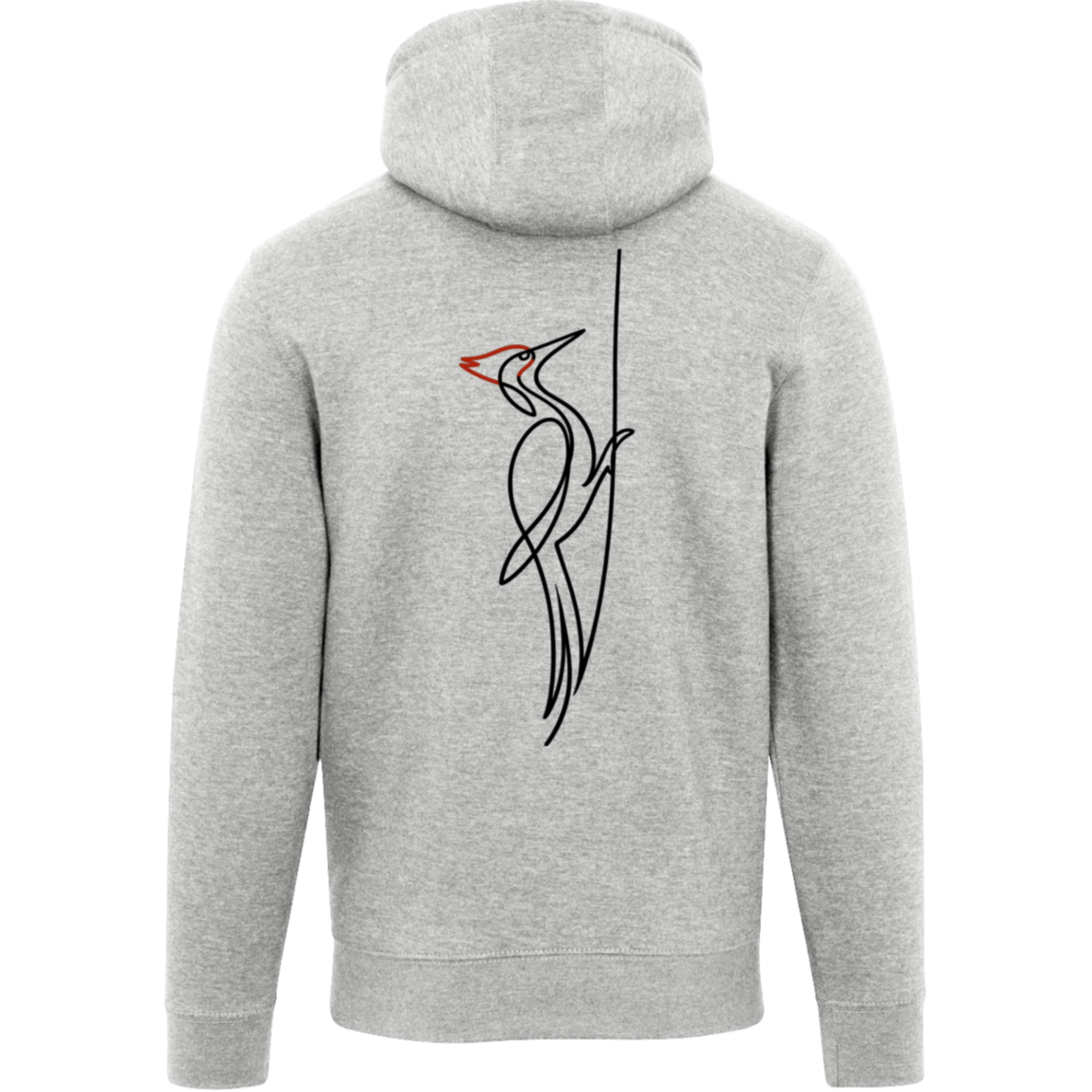 Pileated Woodpecker One-Line Hoodie Back Print