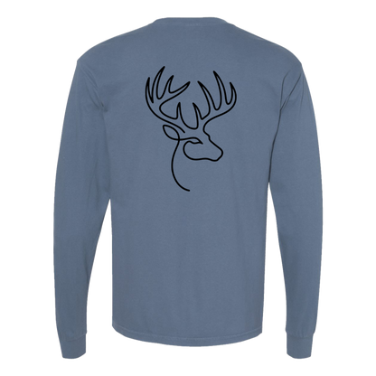 Buck One-Line Long Sleeve T-Shirt Back Print - Comfort Colors