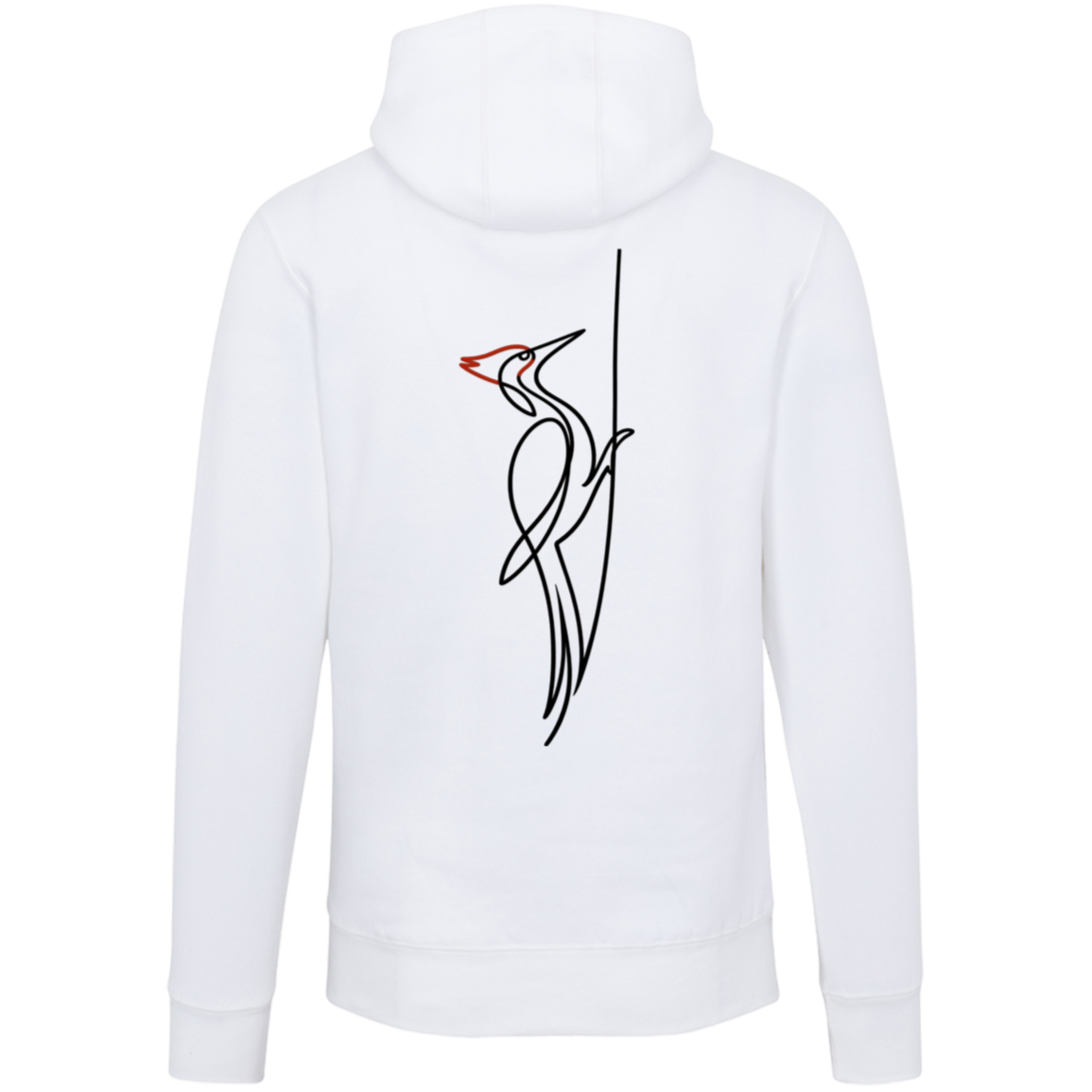 Pileated Woodpecker One-Line Hoodie Back Print