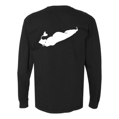 Lake Erie Long Sleeve T-Shirt Back Print - Comfort Colors
