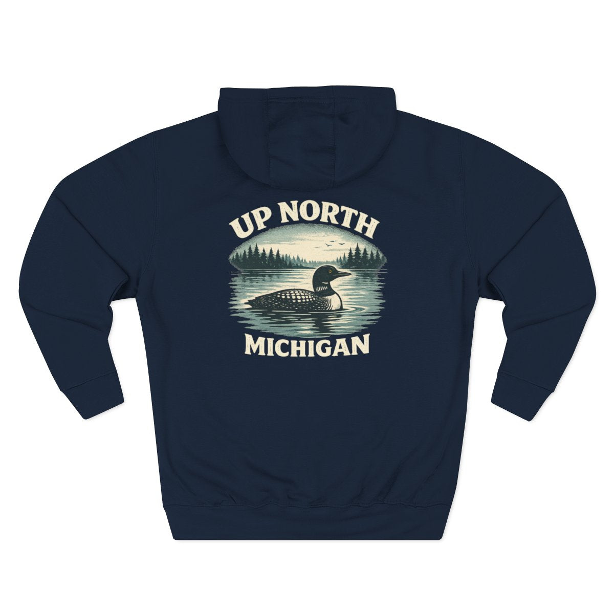 Loon Up North Michigan Hoodie - Back Print