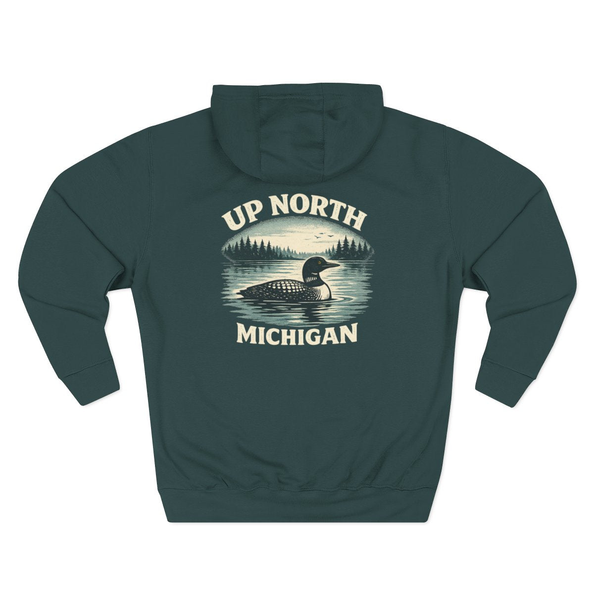 Loon Up North Michigan Hoodie - Back Print
