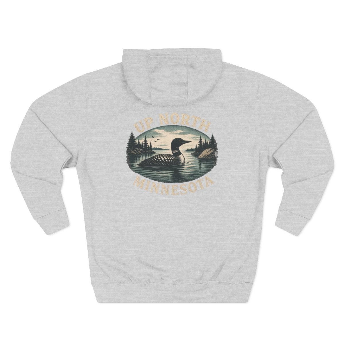 Loon Up North Minnesota Hoodie - Back Print