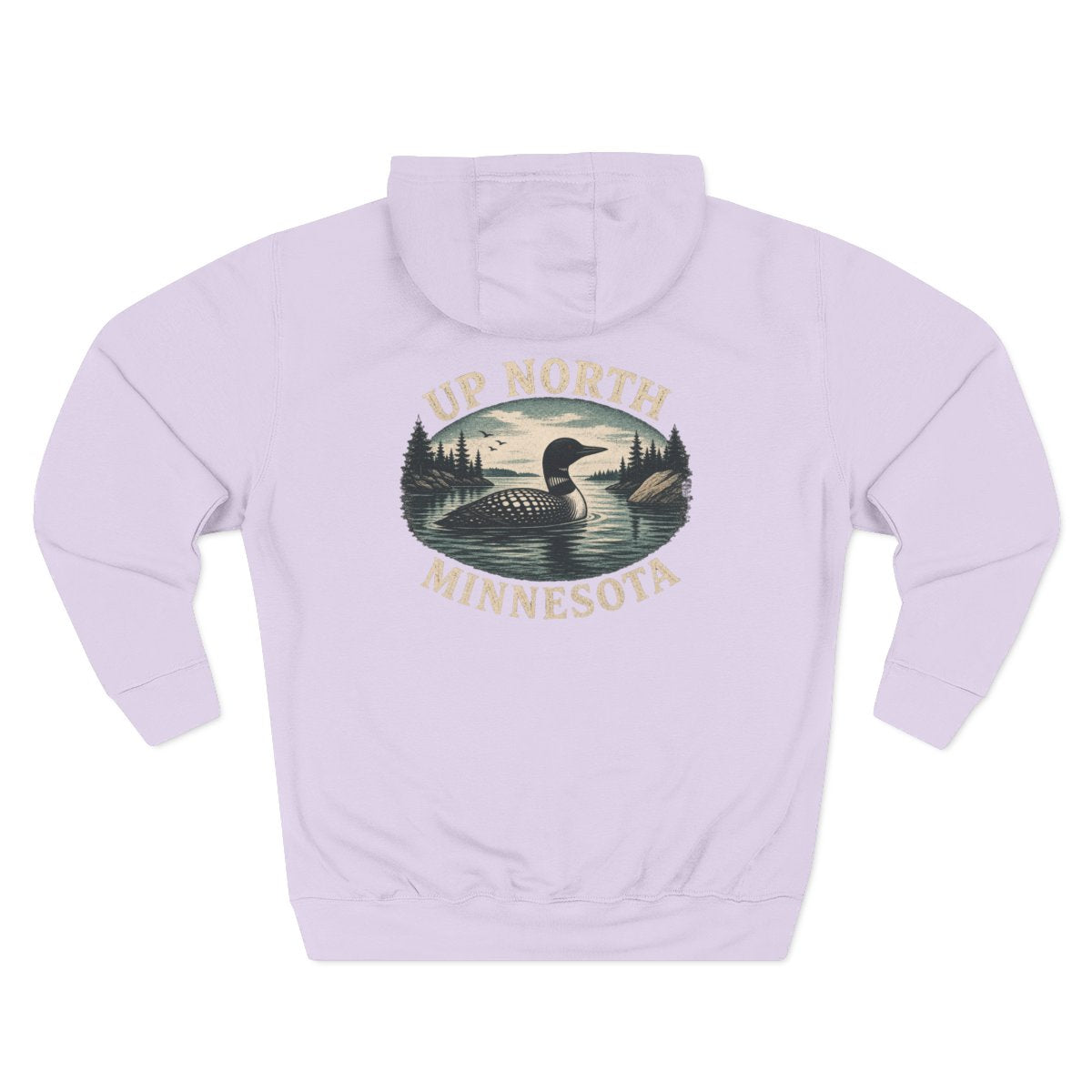 Loon Up North Minnesota Hoodie - Back Print