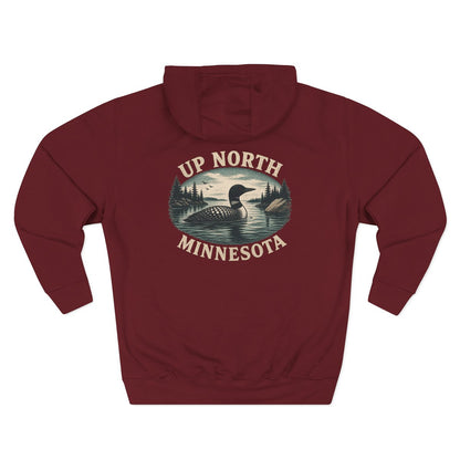 Loon Up North Minnesota Hoodie - Back Print