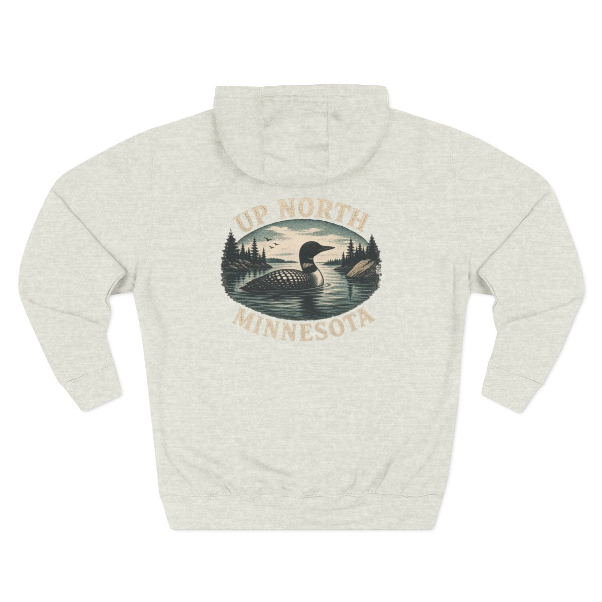 Loon Up North Minnesota Hoodie - Back Print