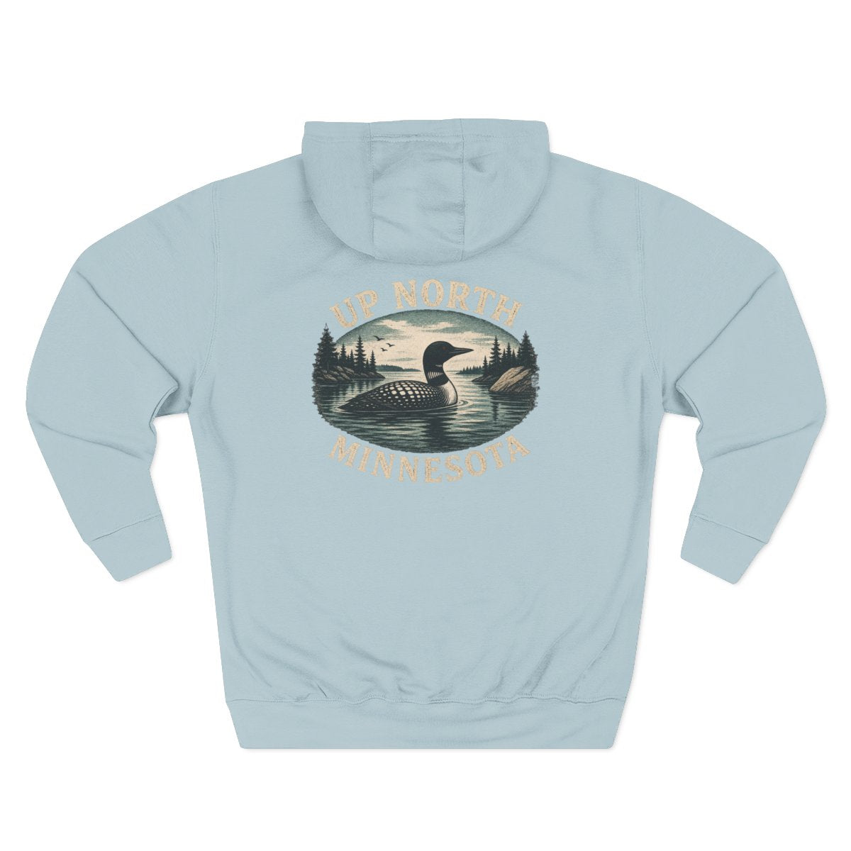 Loon Up North Minnesota Hoodie - Back Print